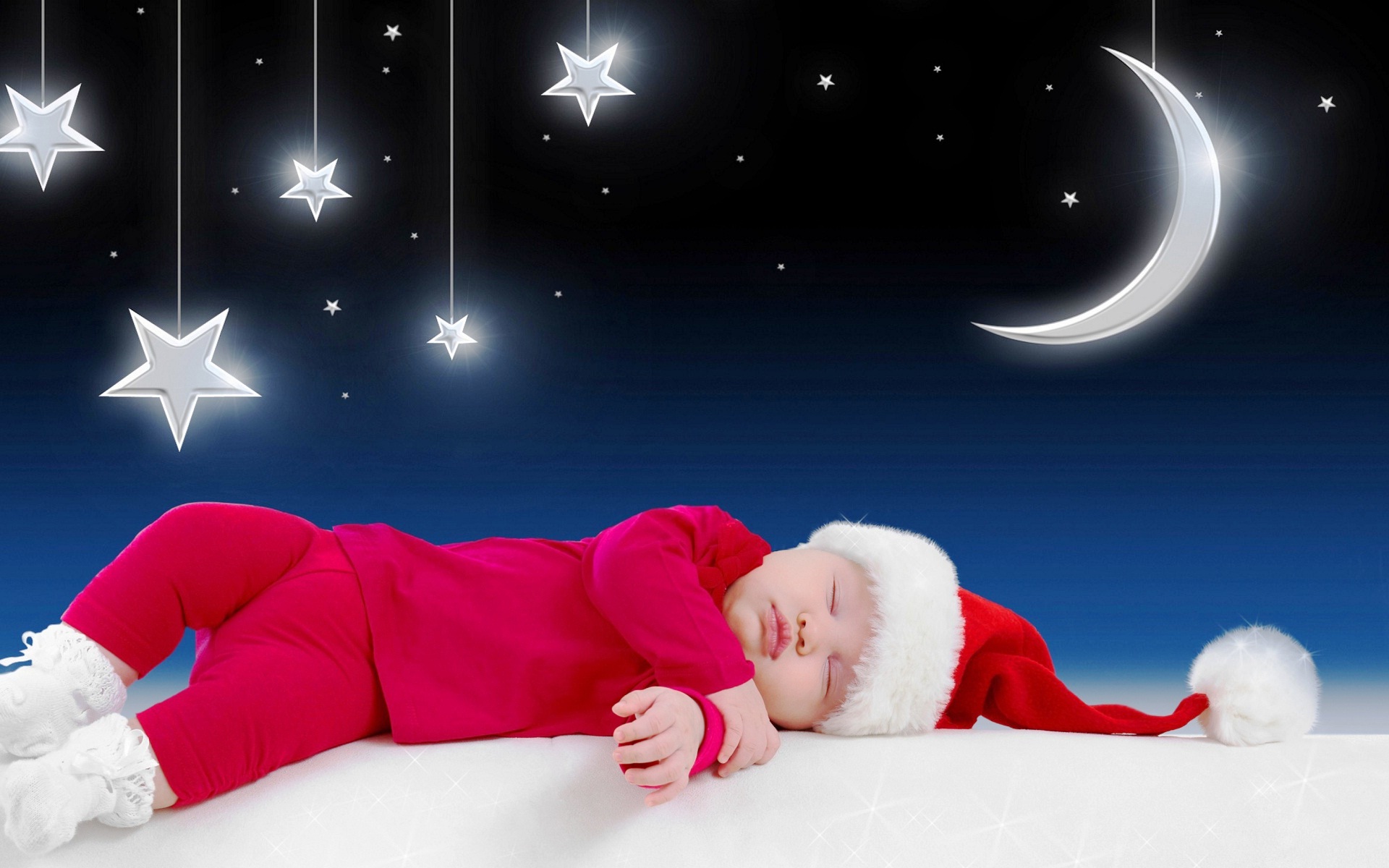 new beautiful wallpapers,santa claus,sky,light,christmas,christmas eve