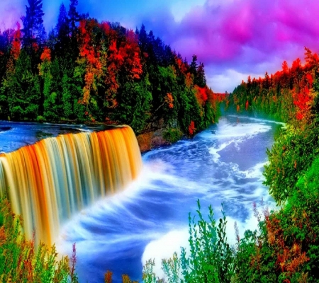 background nature wallpapers,natural landscape,nature,body of water,waterfall,water resources
