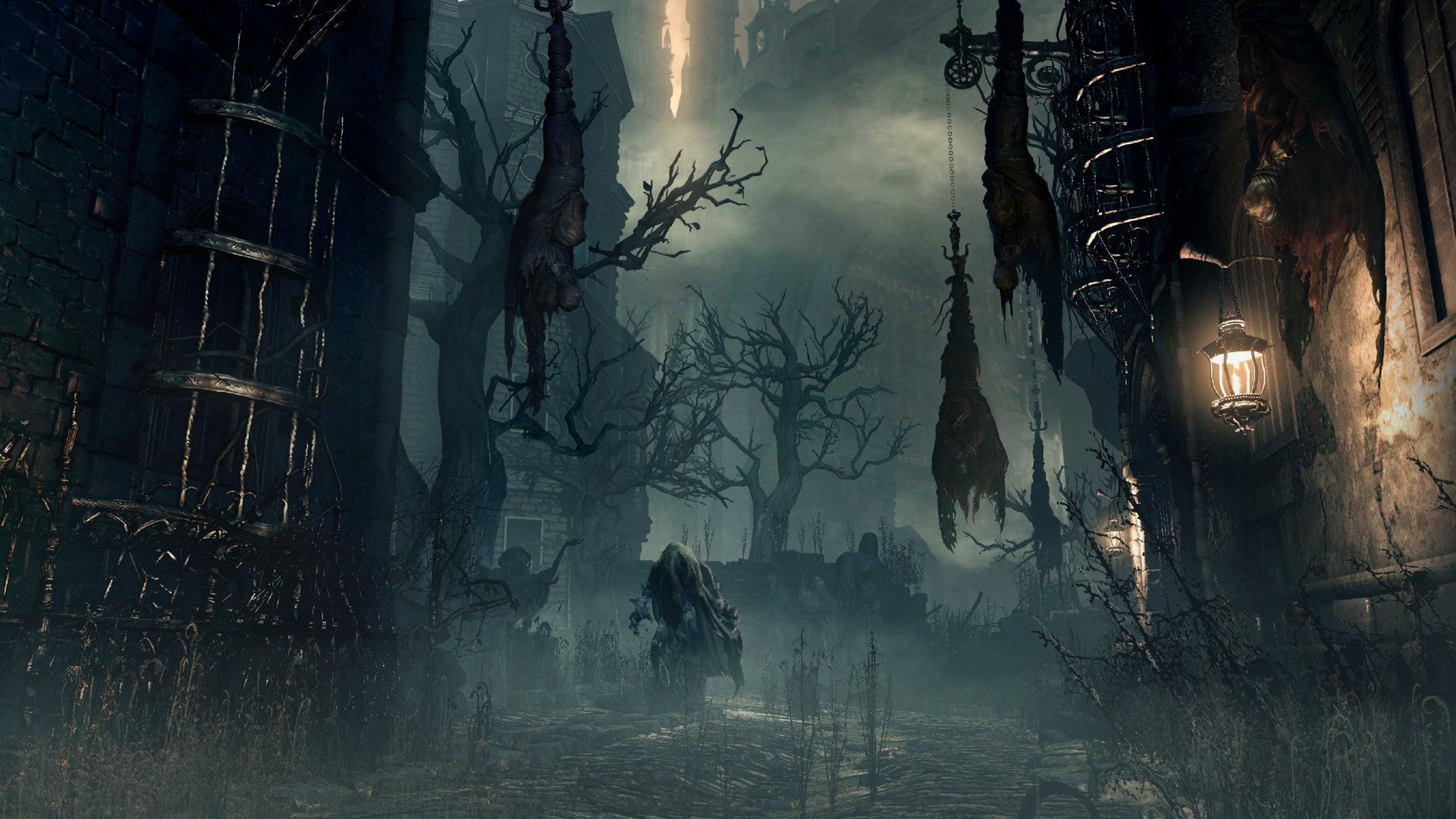 bloodborne wallpaper,action adventure game,natural environment,darkness,atmospheric phenomenon,biome