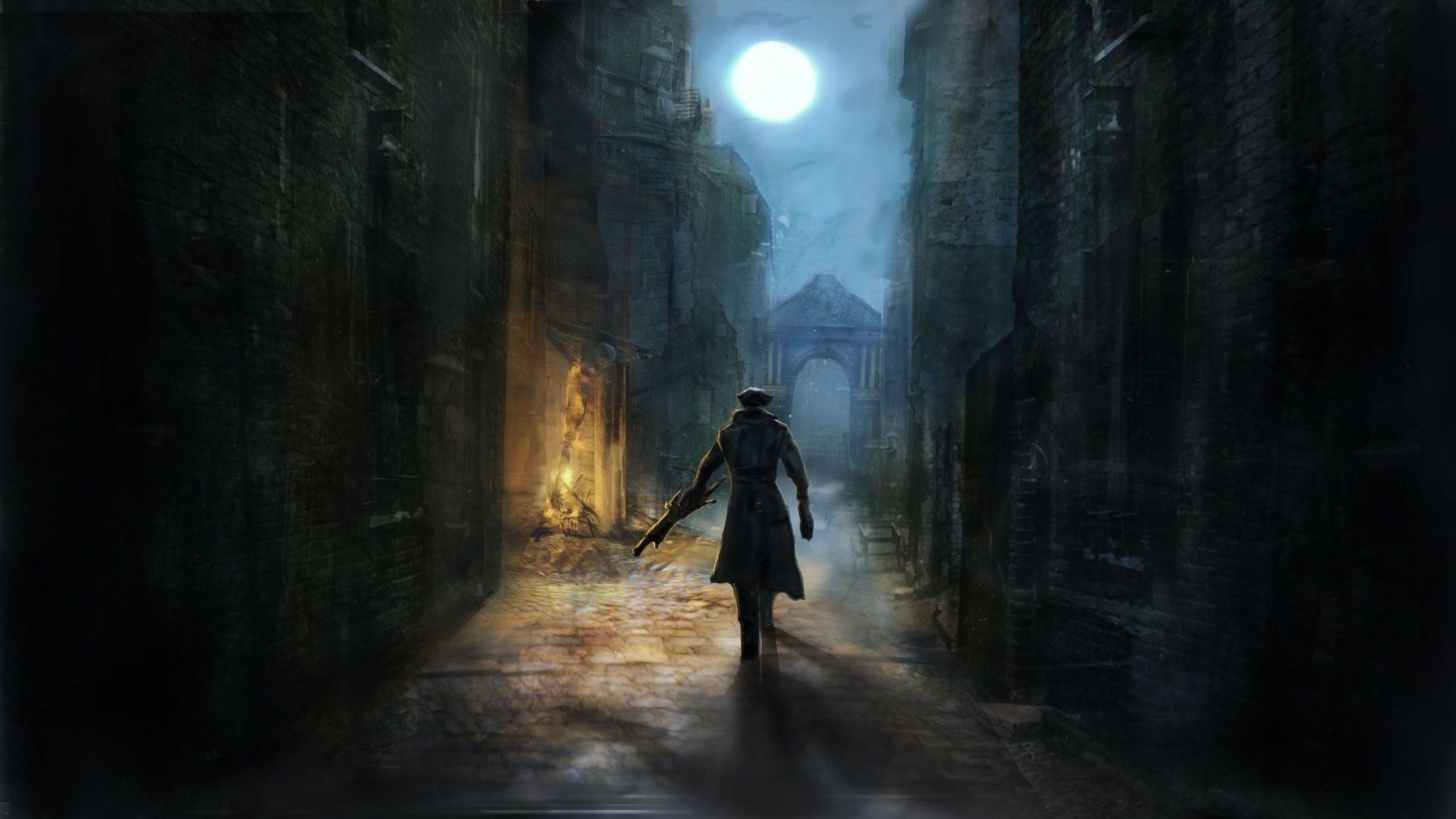 bloodborne wallpaper,action adventure game,darkness,atmospheric phenomenon,pc game,digital compositing