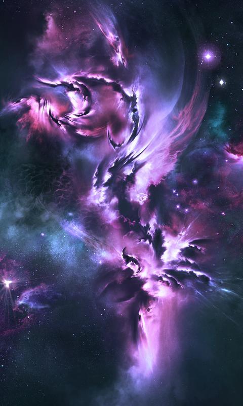 携帯電話用の無料壁紙,紫の,空,バイオレット,cgアートワーク,星雲