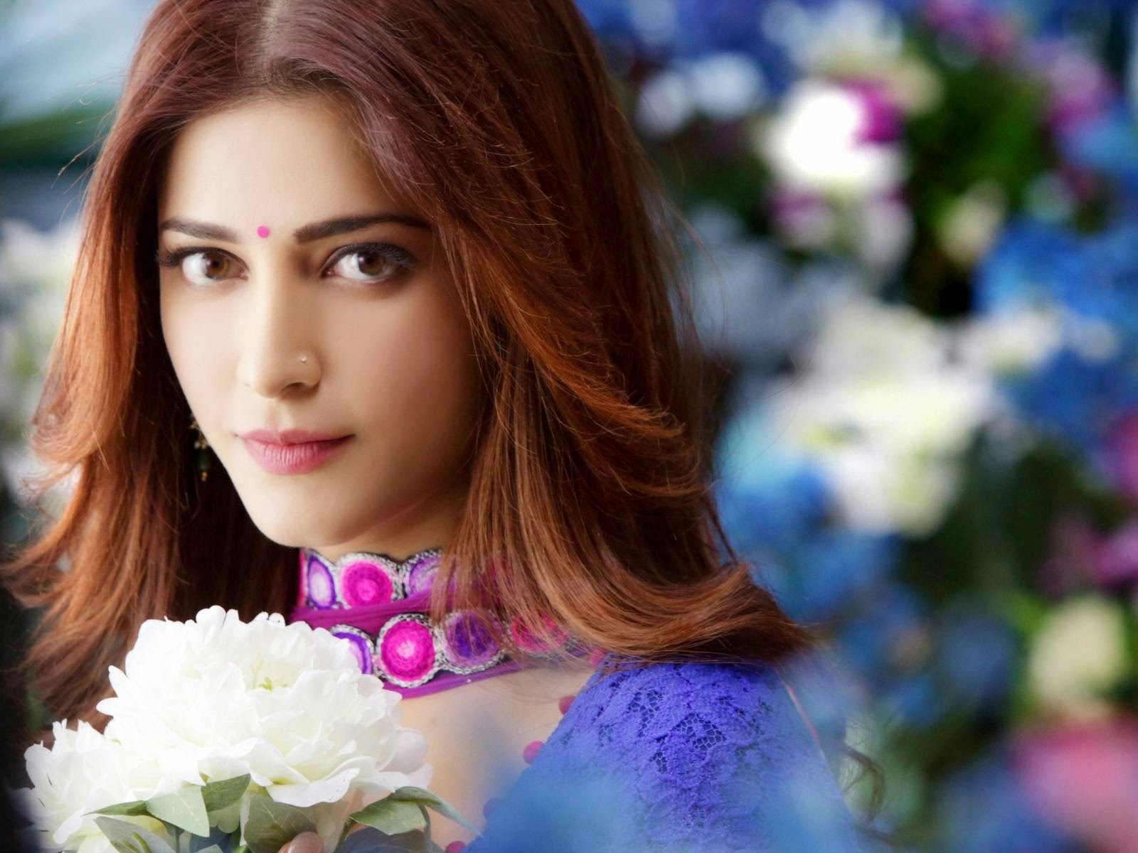 shruti hassan hd wallpaper,hair,beauty,hairstyle,flower,lip