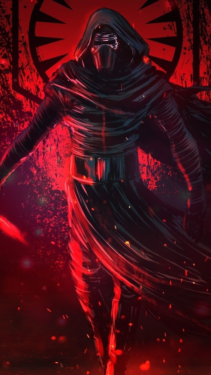 kylo ren iphone wallpaper,red,cg artwork,fictional character,illustration,demon