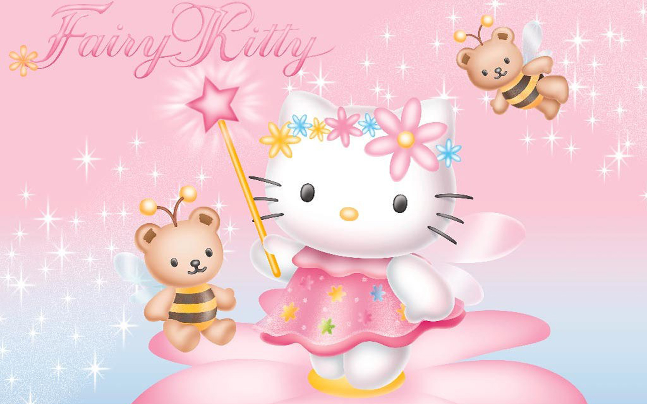 wallpaper hello kitty bergerak,cartoon,pink,illustration,clip art,animated cartoon