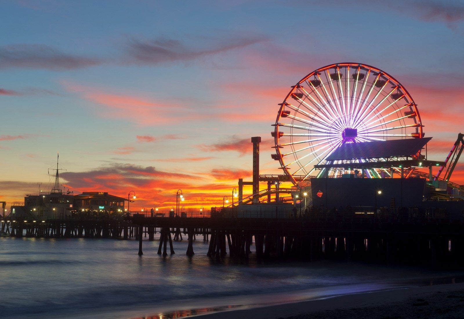 wallpaper keren untuk hp,ferris wheel,sky,landmark,tourist attraction,pier