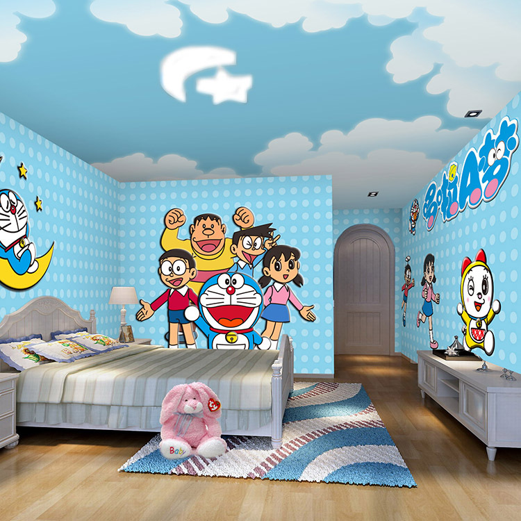 wallpaper kamar,room,wall,wallpaper,cartoon,interior design