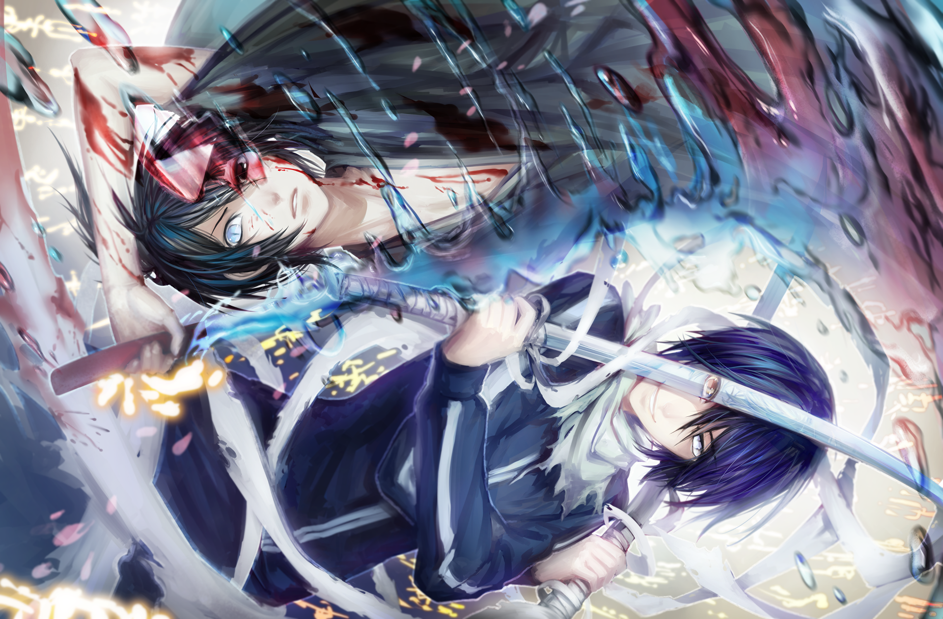 noragami wallpaper,cg artwork,anime,cartoon,black hair,long hair