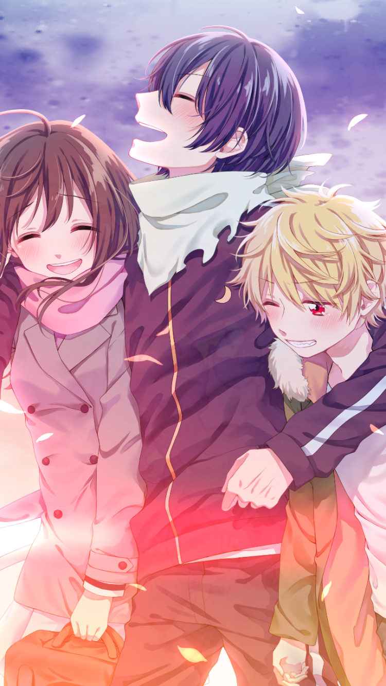 noragami wallpaper,cartoon,anime,cg artwork,interaction,mouth