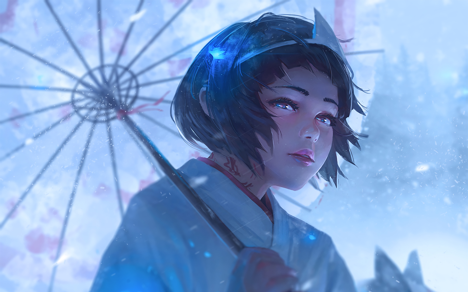 noragami wallpaper,blue,cg artwork,eye,sky,black hair