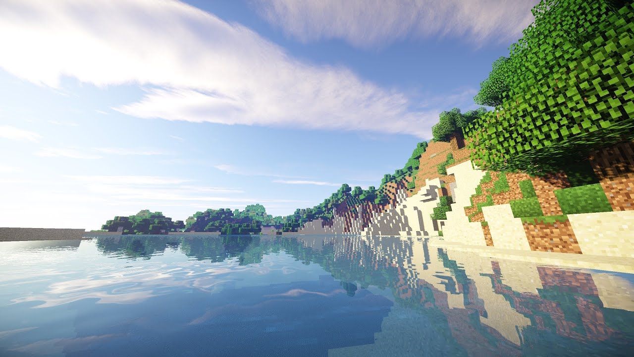 minecraft wallpaper hd,cielo,natura,paesaggio naturale,acqua,riflessione