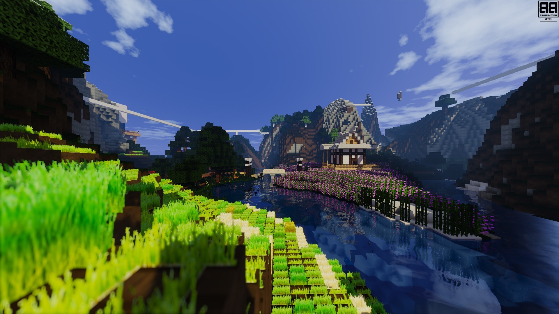 minecraft wallpaper hd,natural landscape,nature,landmark,biome,sky