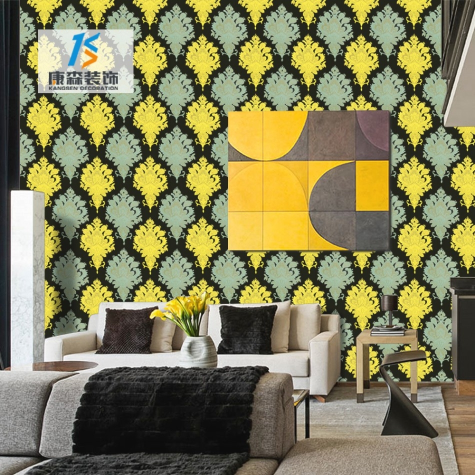 wallpaper terbaik,yellow,pattern,wall,wallpaper,living room (148945