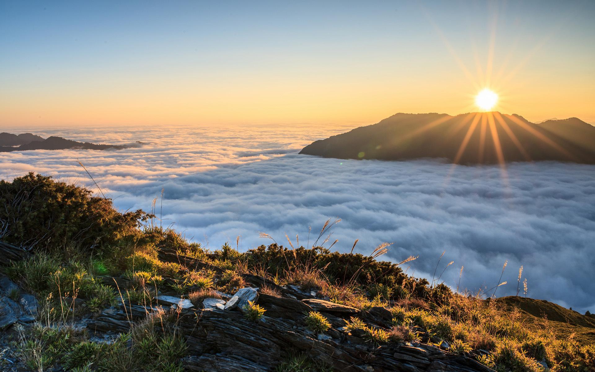 高hdの壁紙,空,自然,山,日の出,自然の風景