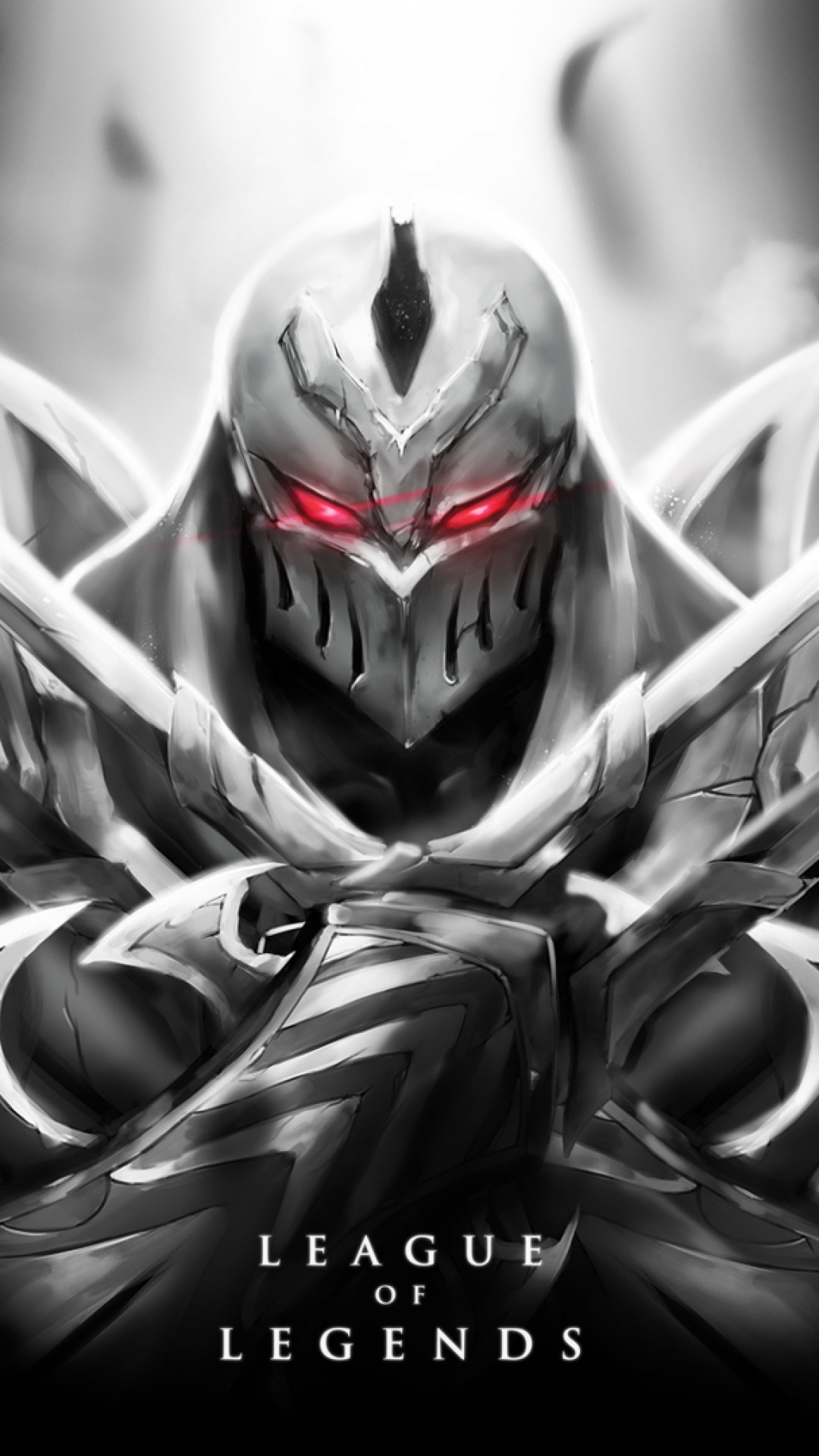 league of legends phone wallpaper,helmet,fictional character,black and white,vehicle,illustration