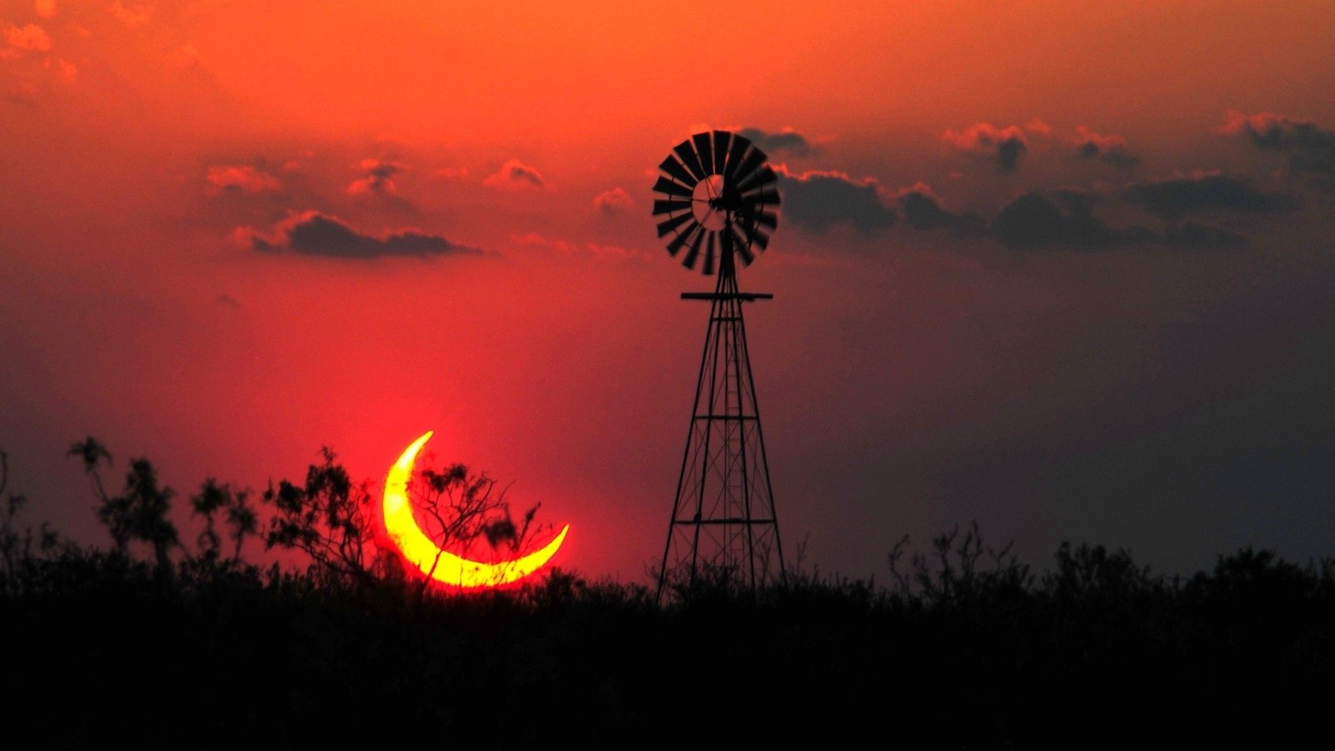 テキサスの壁紙,空,風車,朝の赤い空,日の出,日没