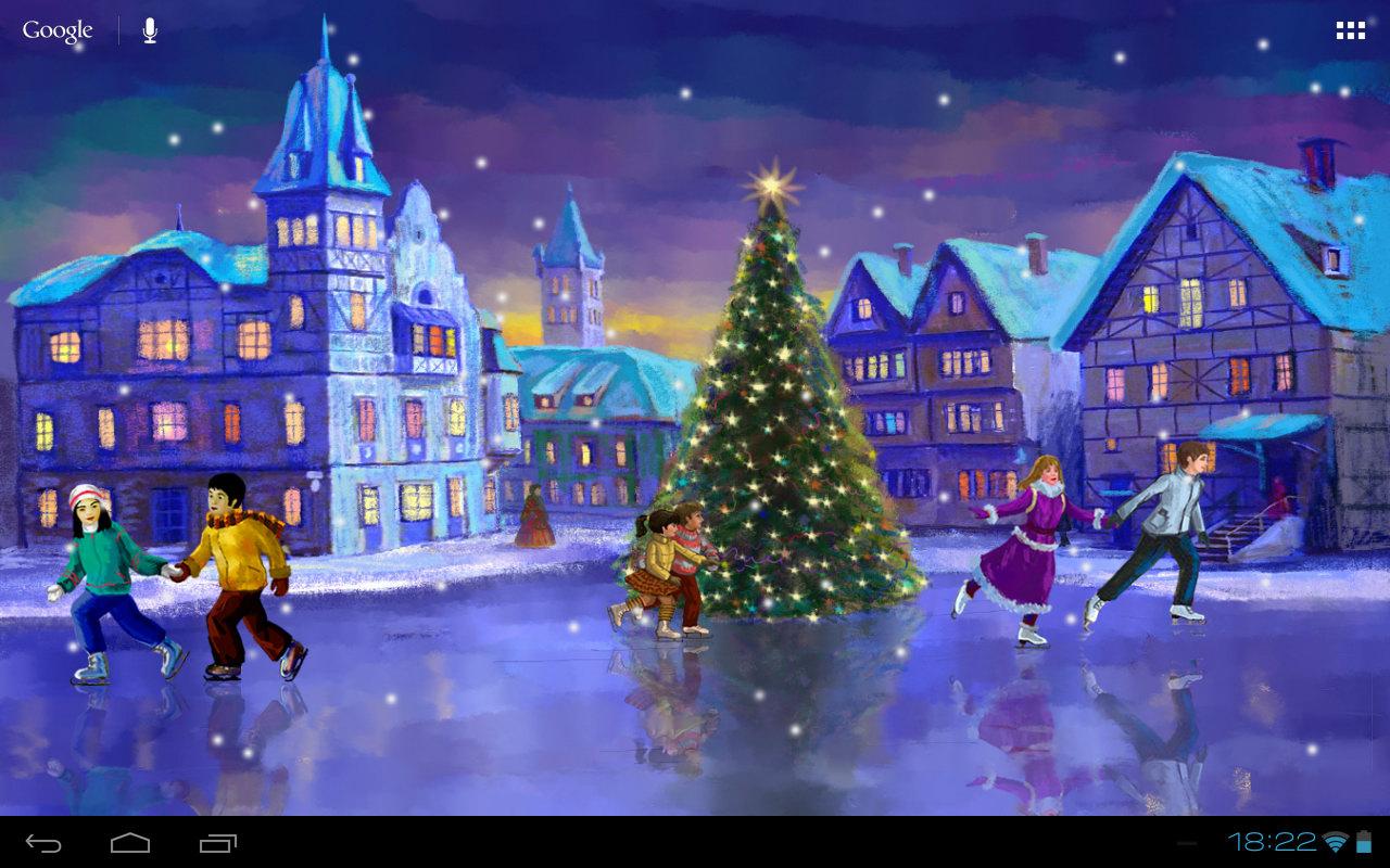 live wallpaper 2017,christmas tree,christmas,christmas eve,animated cartoon,town