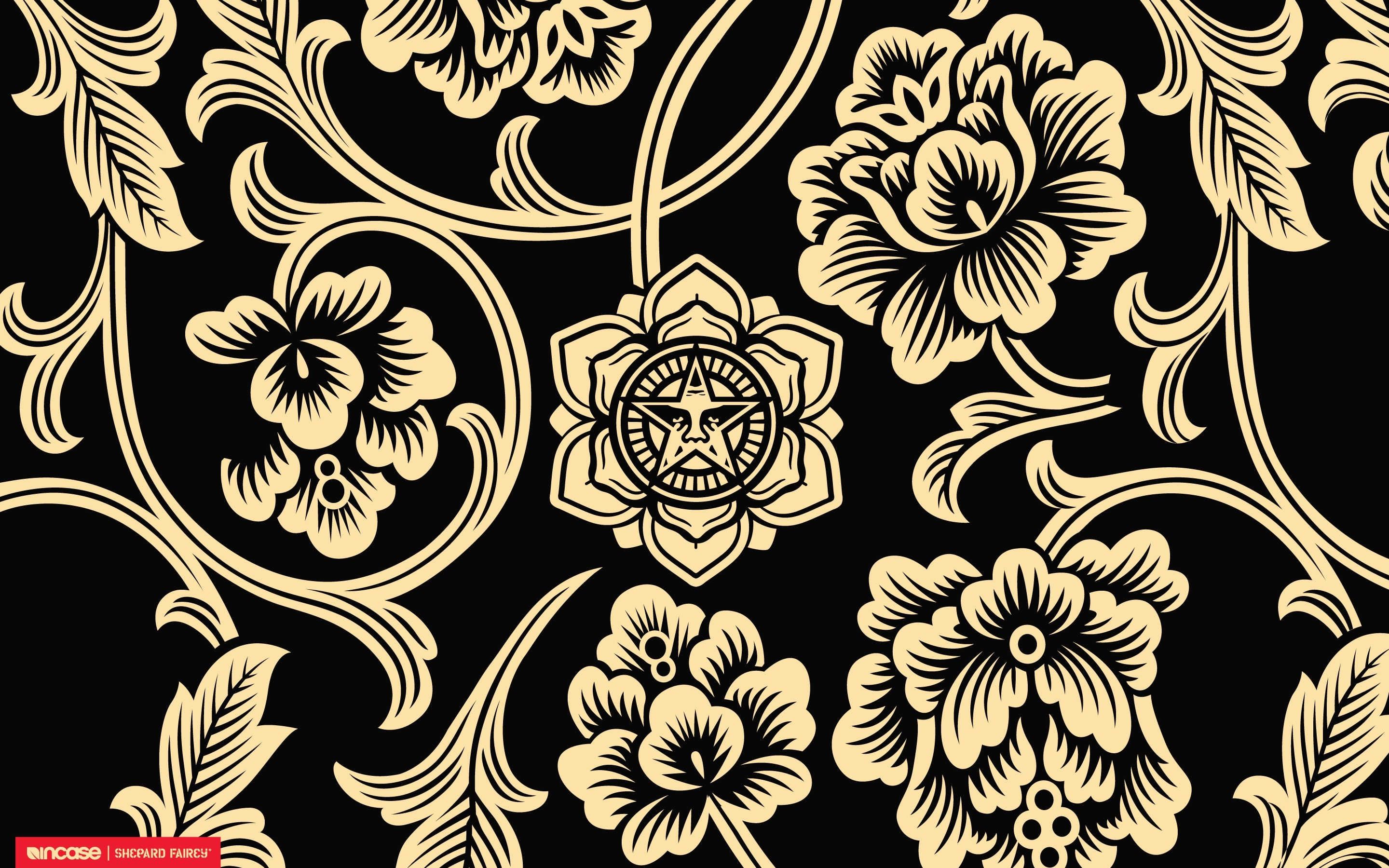obey wallpaper,pattern,floral design,motif,design,visual arts
