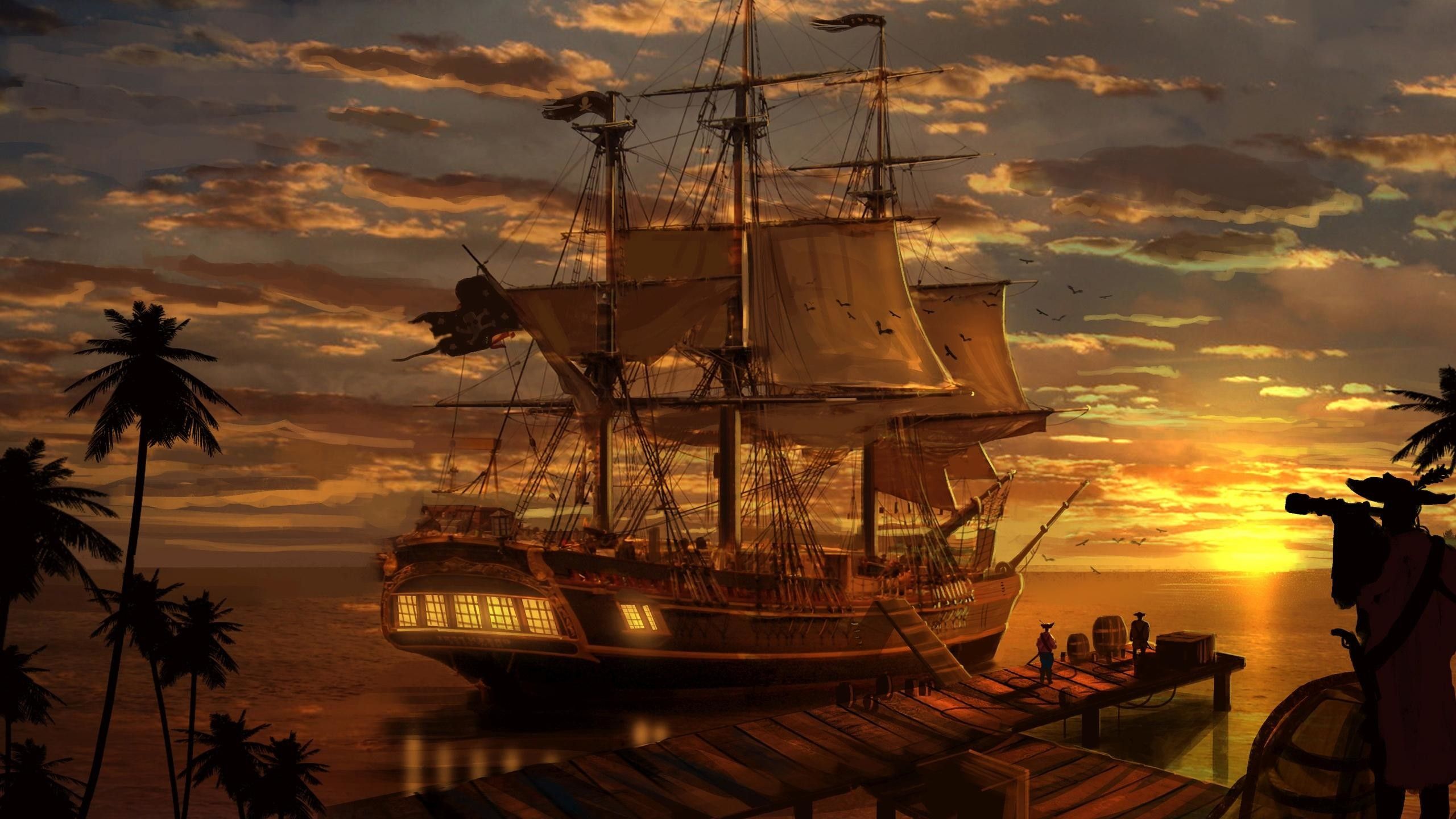 pirate ship wallpaper,sailing ship,flagship,fluyt,first rate,manila galleon
