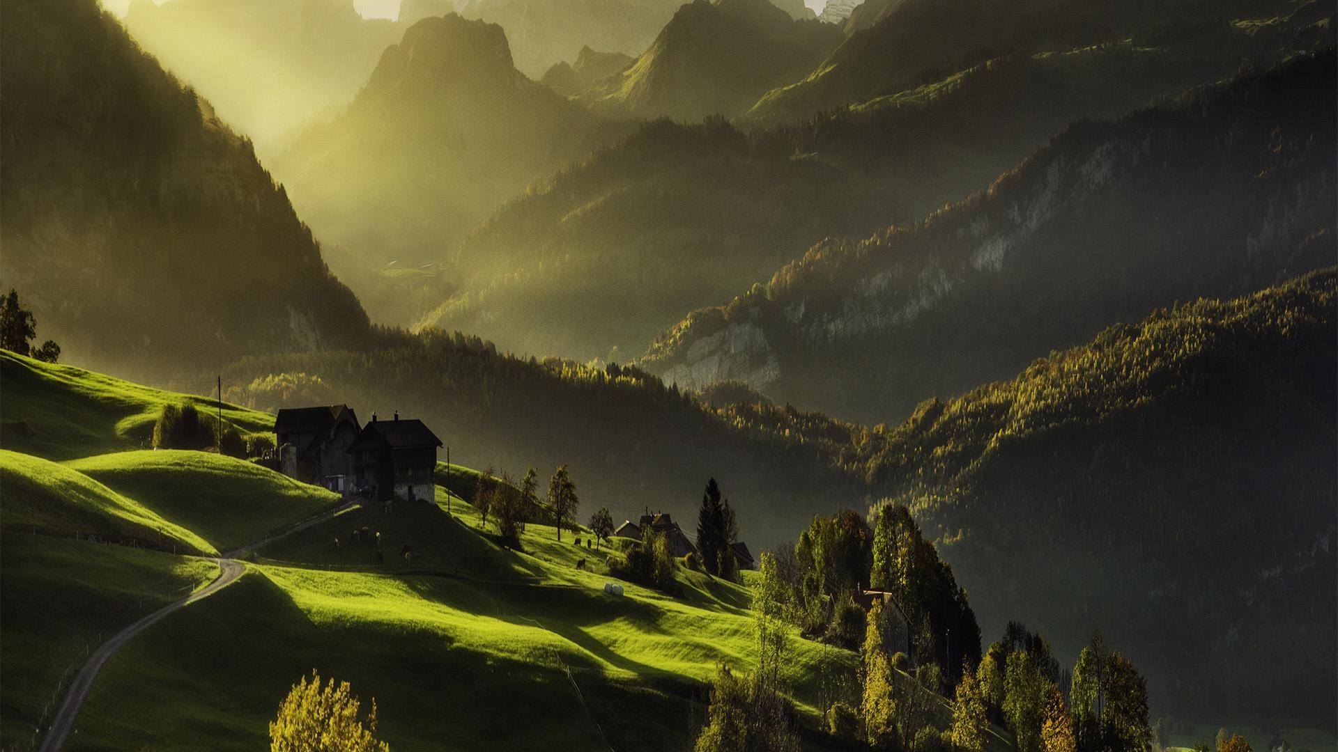 sfondi per desktop hd 1080p,natura,cielo,paesaggio naturale,verde,montagna