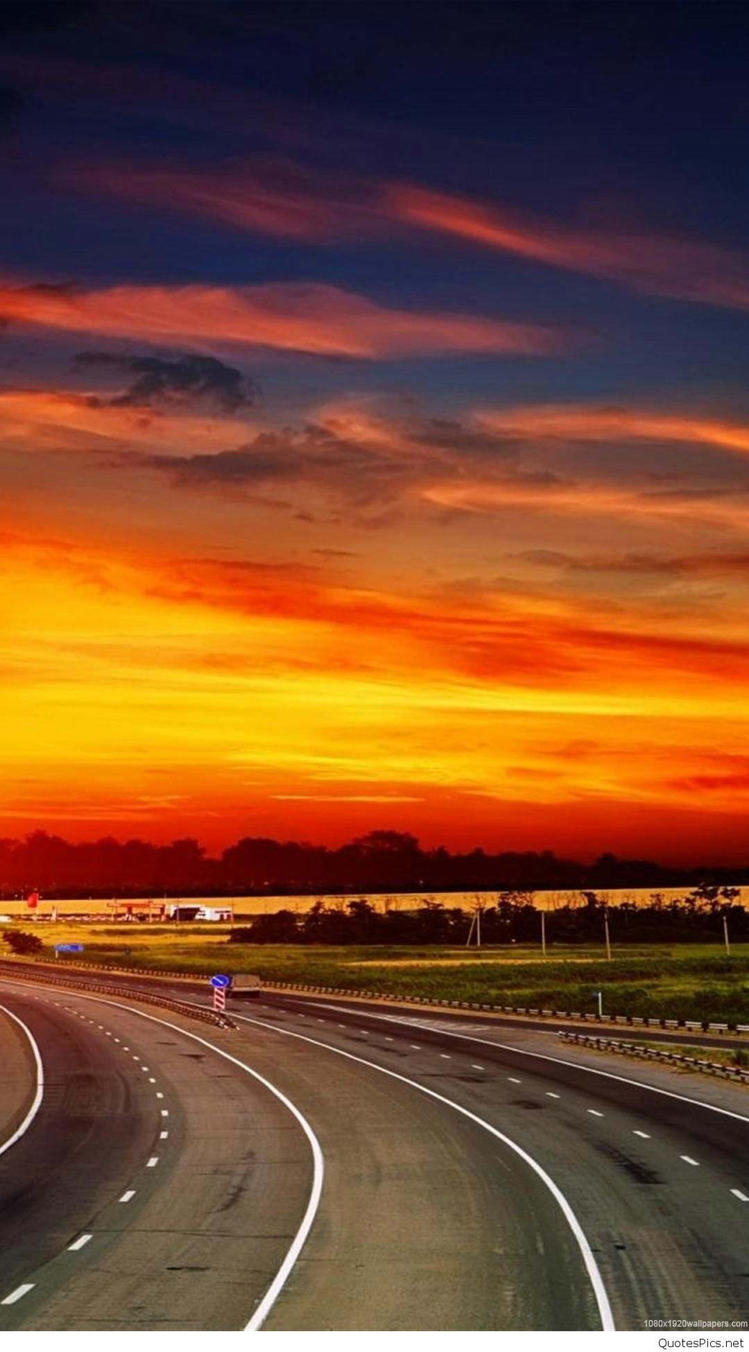 smartphone wallpaper hd,himmel,horizont,nachglühen,straße,autobahn