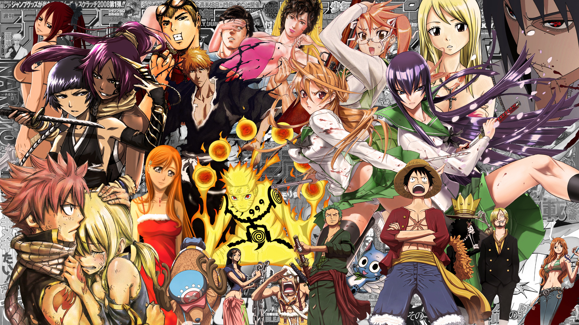 carta da parati manga,anime,cartone animato,collage,cartone animato,cg artwork