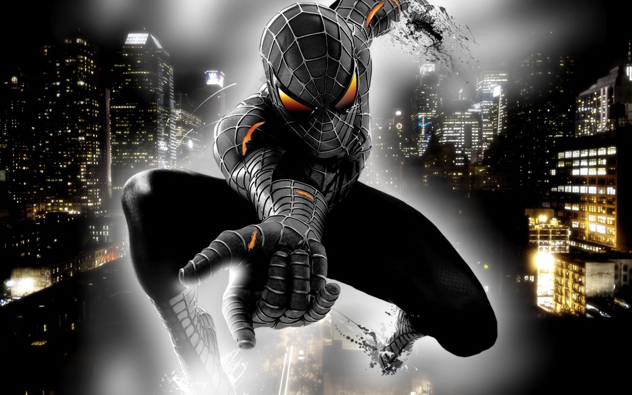 black spiderman wallpaper,graphic design,digital compositing,cg artwork,action adventure game,fictional character