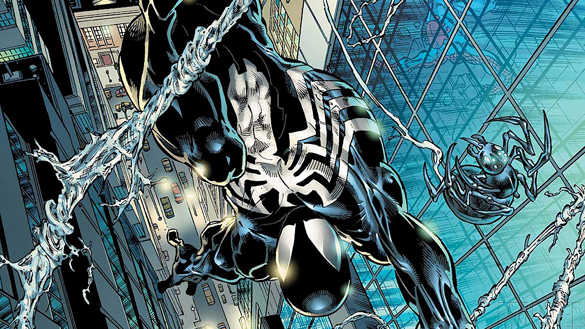 black spiderman wallpaper,fictional character,cg artwork,fiction,illustration,graphic design