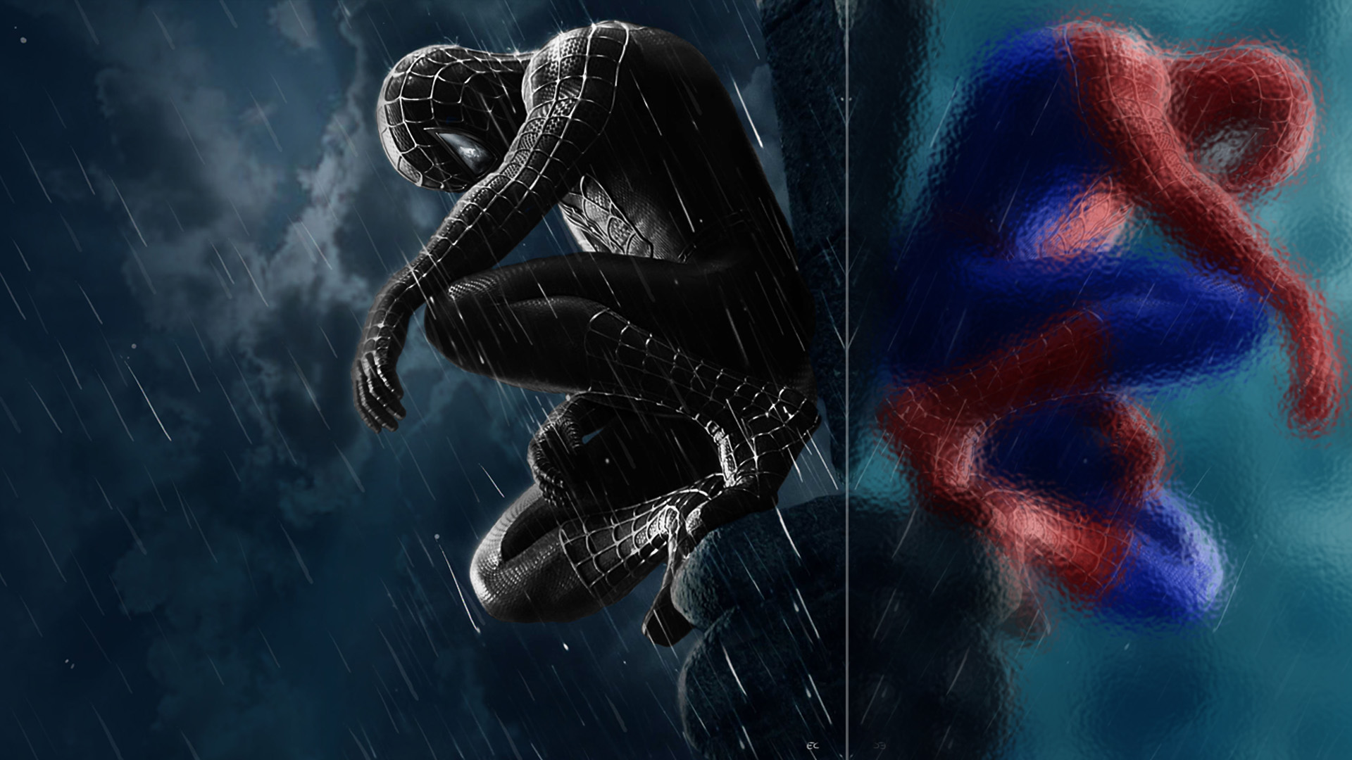 black spiderman wallpaper,cg artwork,fictional character,graphic design,space,digital compositing