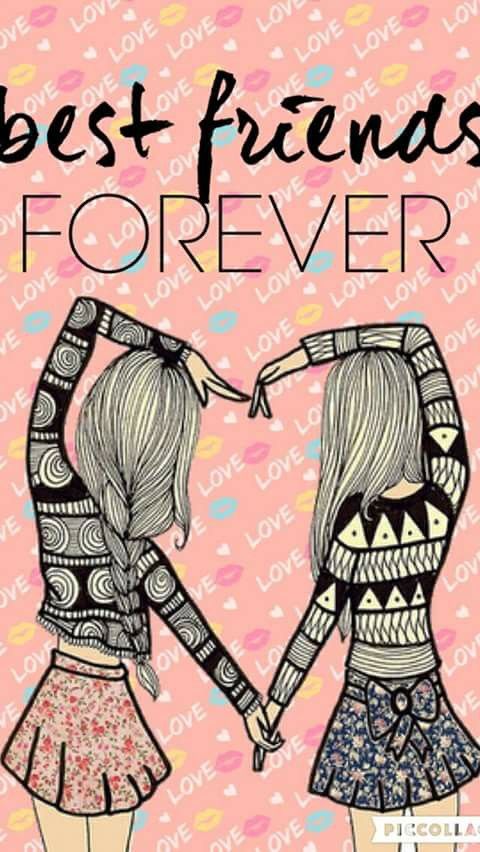 best friend forever wallpaper,cartoon,illustration,interaction,gesture,art