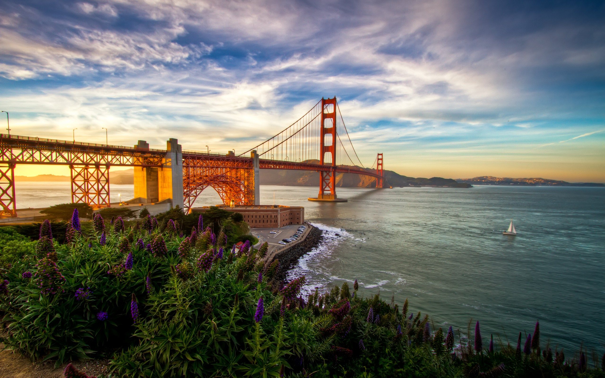 carta da parati della california,cielo,ponte,acqua,mare,nube