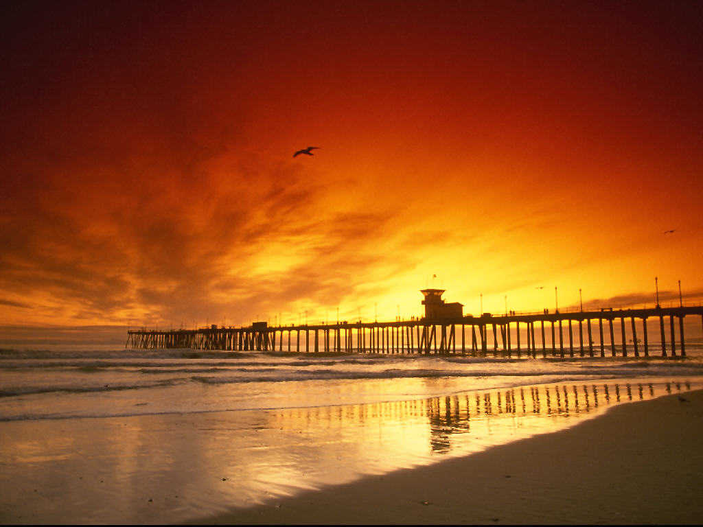 fondo de pantalla de california,cielo,puesta de sol,horizonte,muelle,mar