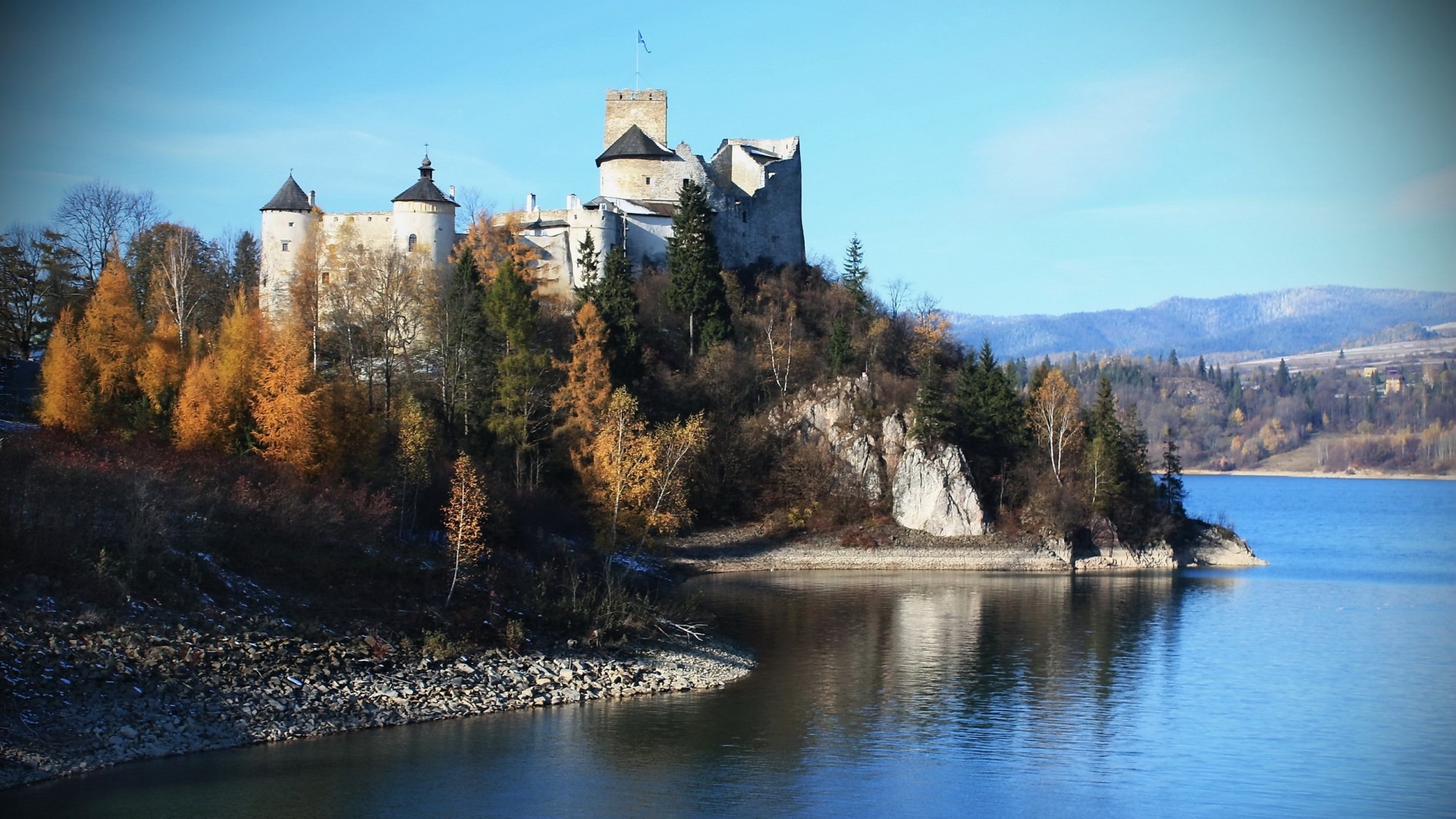 desktop wallpaper 1920x1080,natural landscape,nature,water,sky,castle