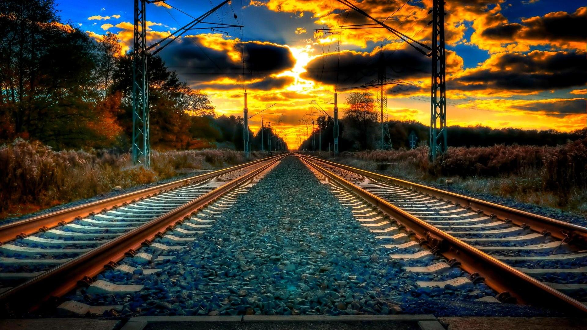 train wallpaper hd,track,sky,nature,transport,horizon