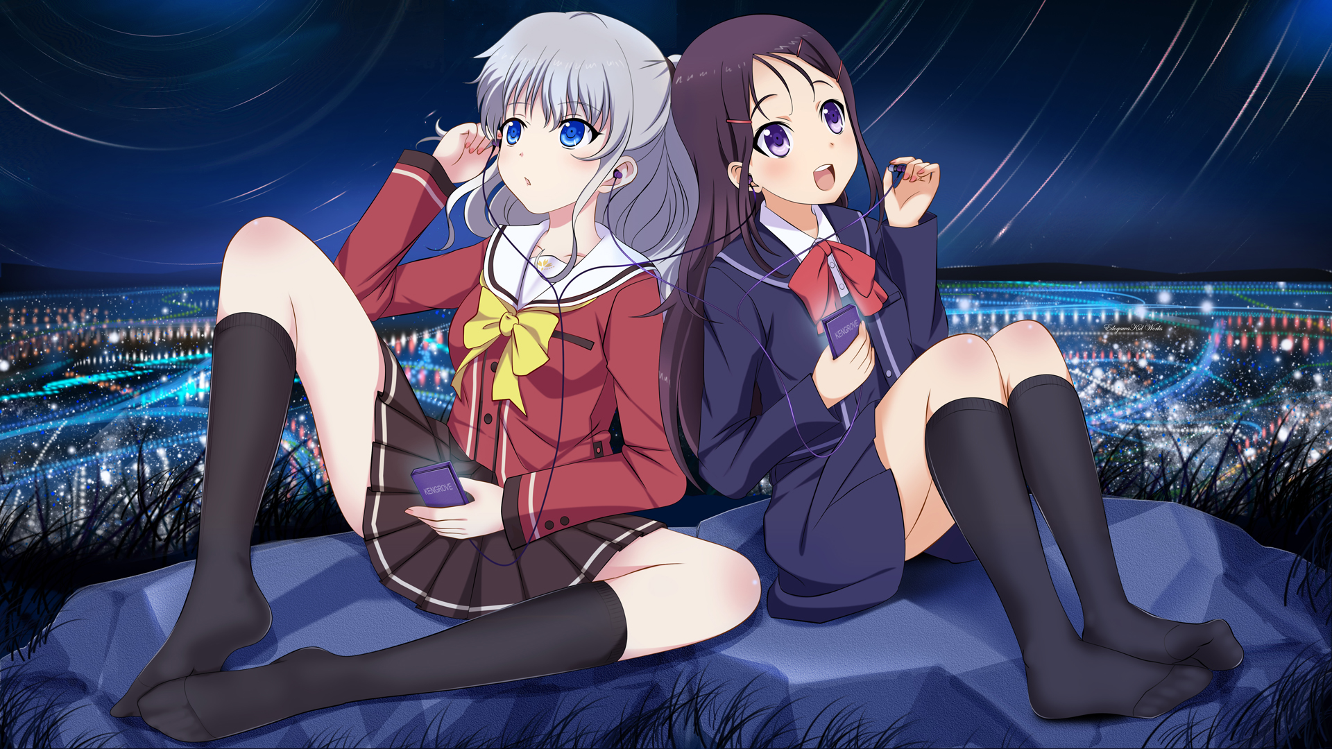 charlotte wallpaper,cartoon,anime,leg,lap,cg artwork