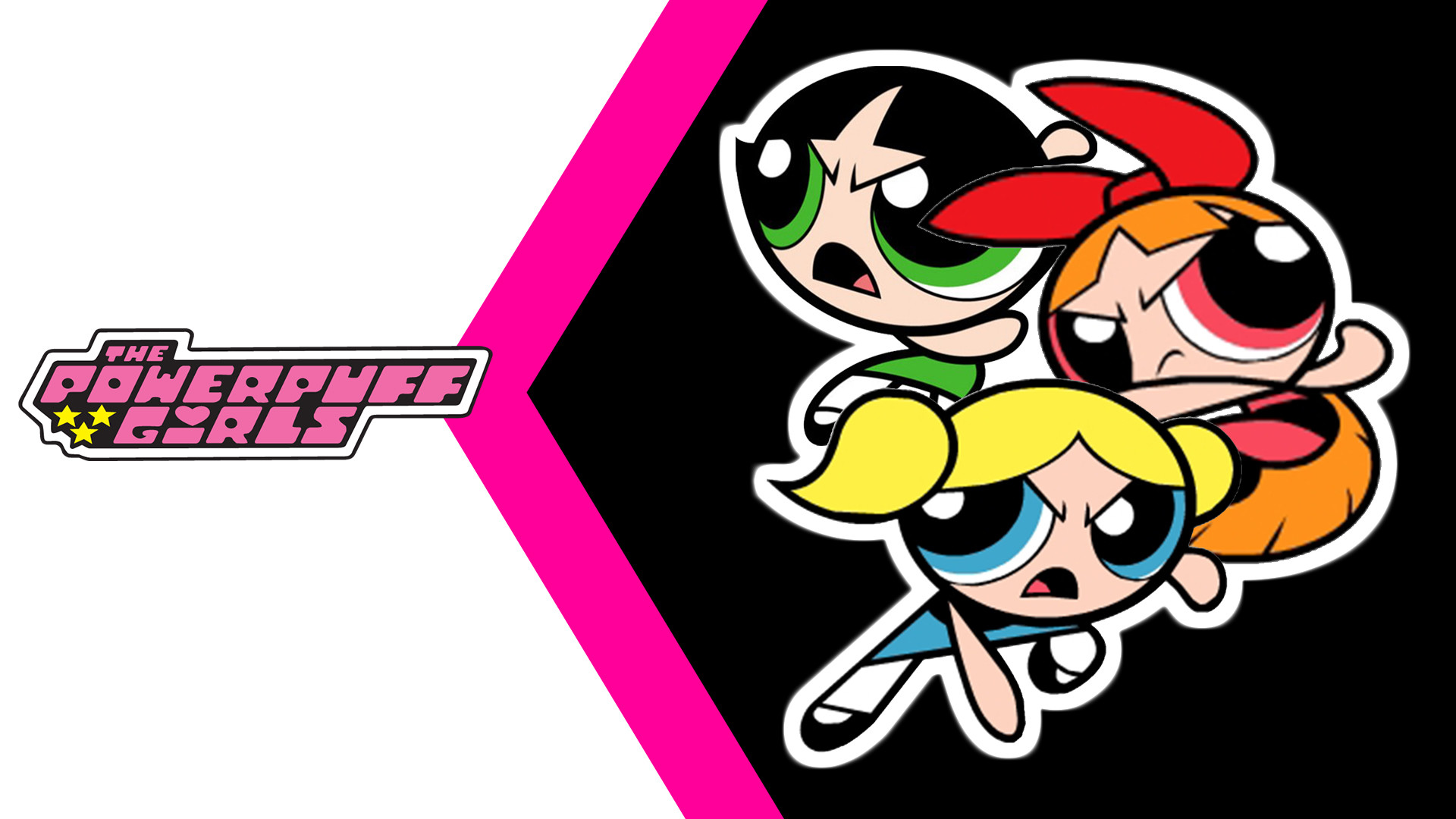 powerpuff girls wallpaper,karikatur,animierter cartoon,erfundener charakter,schriftart,illustration