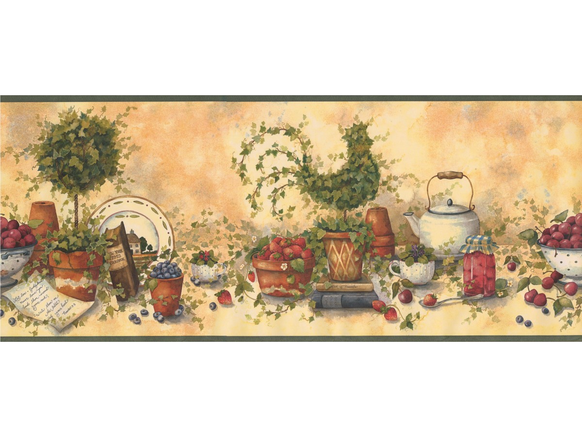 wallpaper borders for kitchen,painting,still life,textile,art