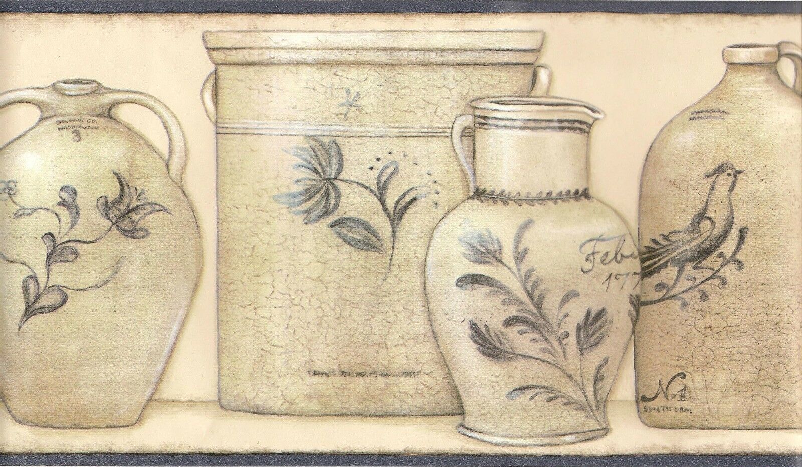 wallpaper borders for kitchen,vase,earthenware,still life,ceramic,drawing