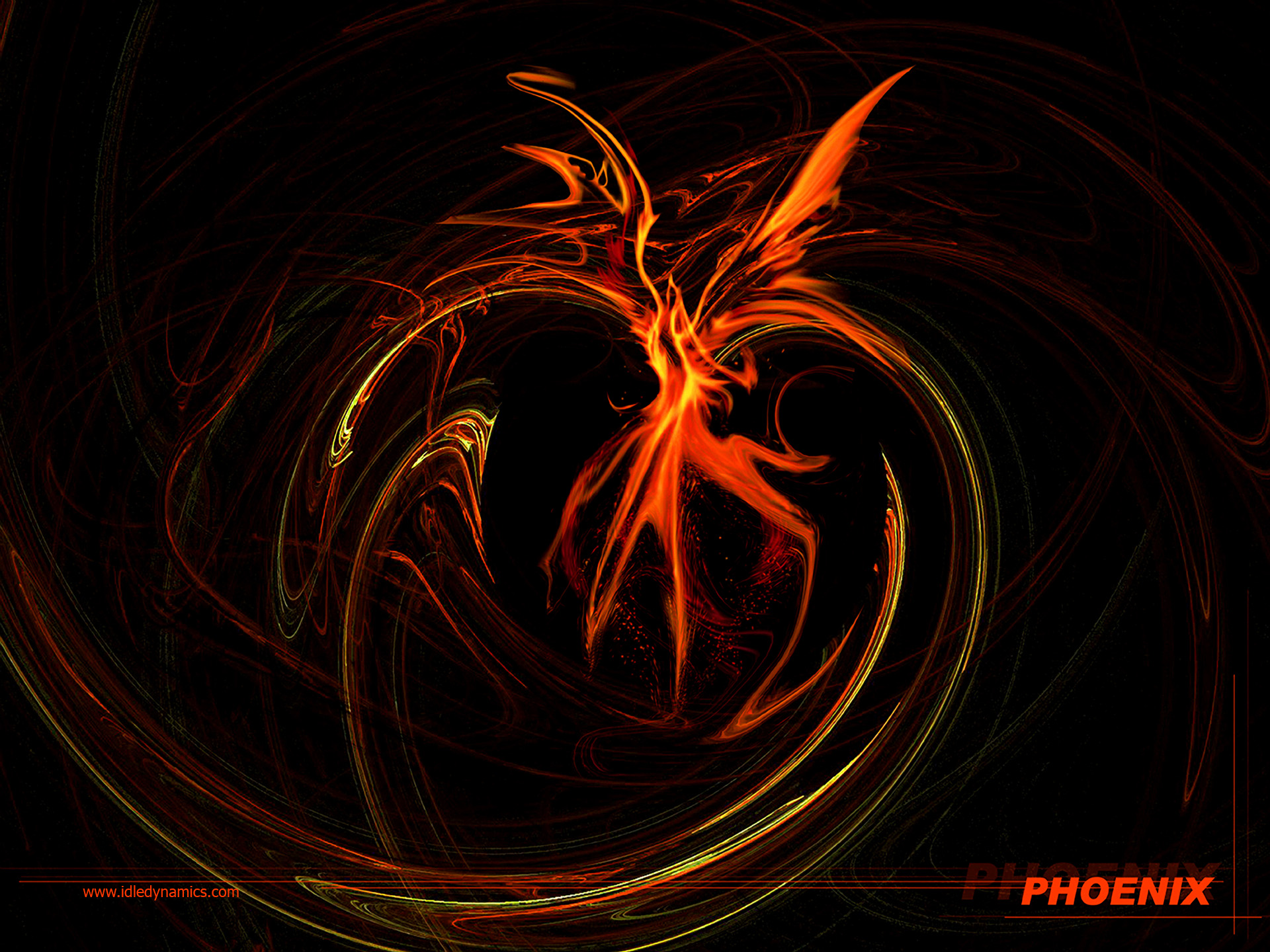 fond d'écran phénix,orange,art fractal,chaleur,graphique,art