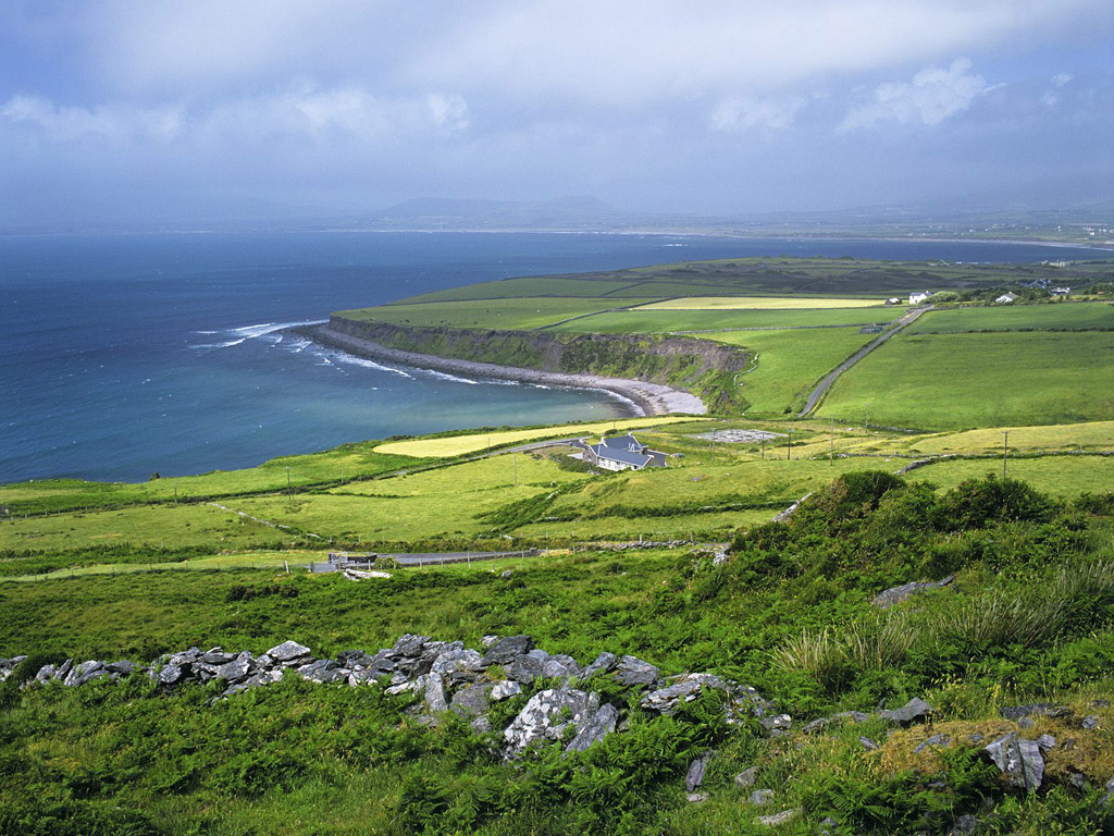 ireland wallpaper,natural landscape,highland,coast,grassland,raised beach