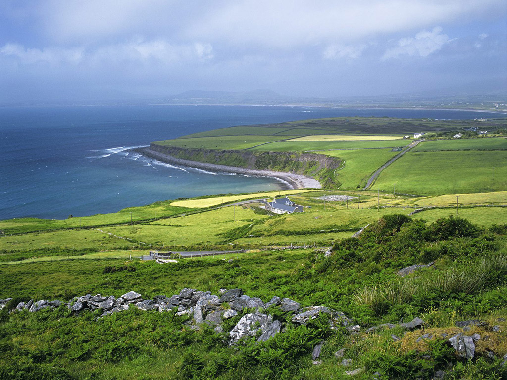 carta da parati dell'irlanda,paesaggio naturale,costa,prateria,spiaggia rialzata,pianura