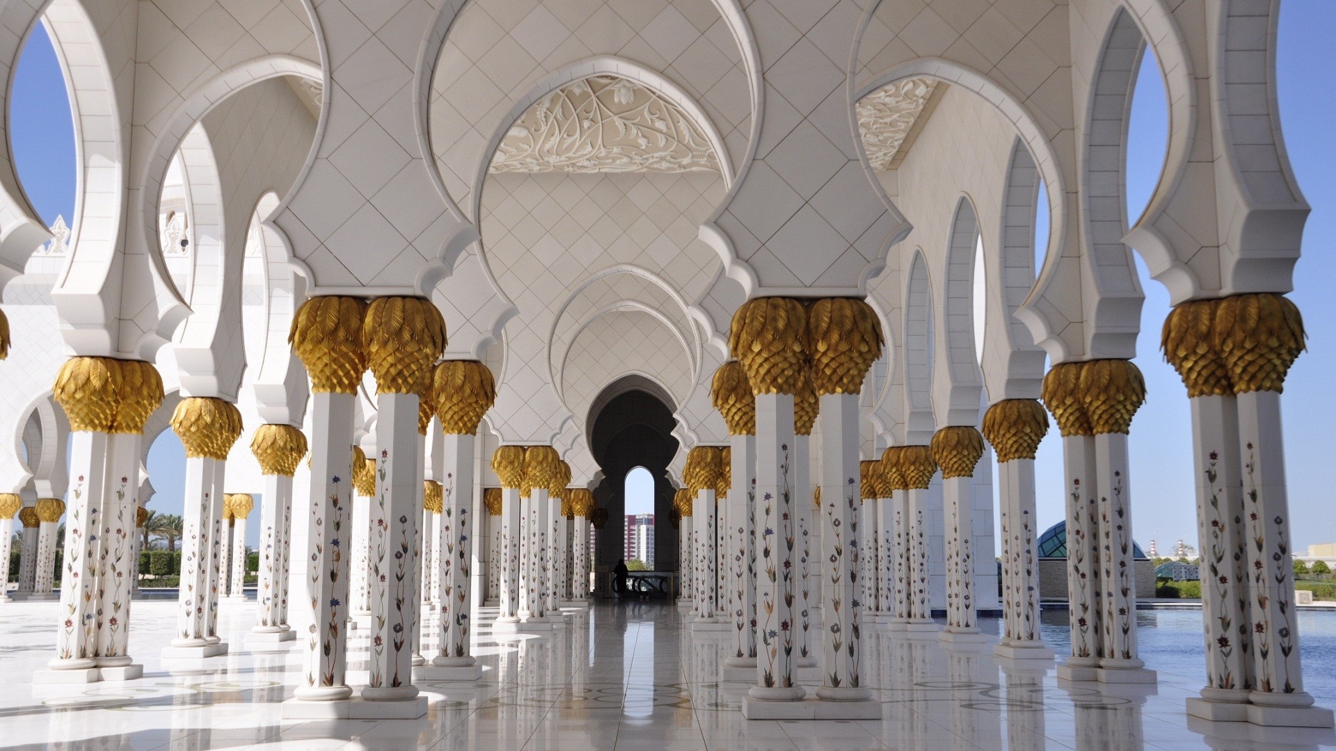 arabische tapete,bogen,säule,die architektur,heilige orte,moschee