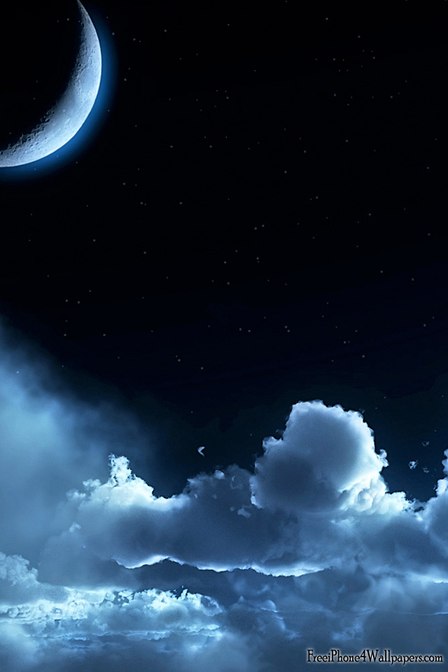 iphone 4s壁紙,空,雰囲気,月,月光,昼間