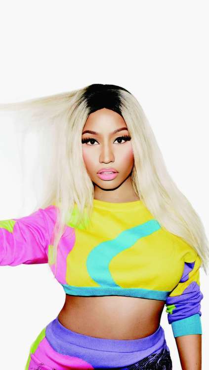 nicki minaj wallpaper,clothing,yellow,pink,crop top,photography