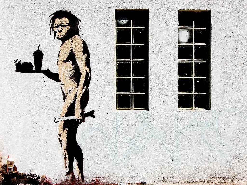 banksy wallpaper,wall,art,standing,human,illustration