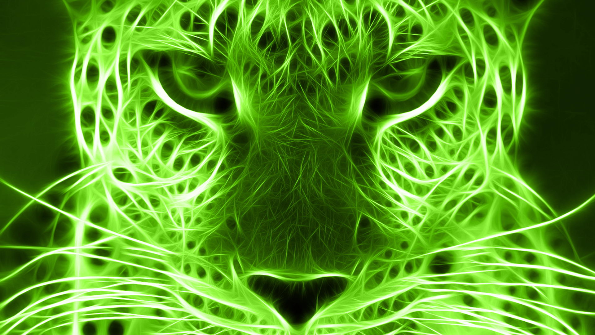 lime green wallpaper,green,fractal art,organism,felidae,design