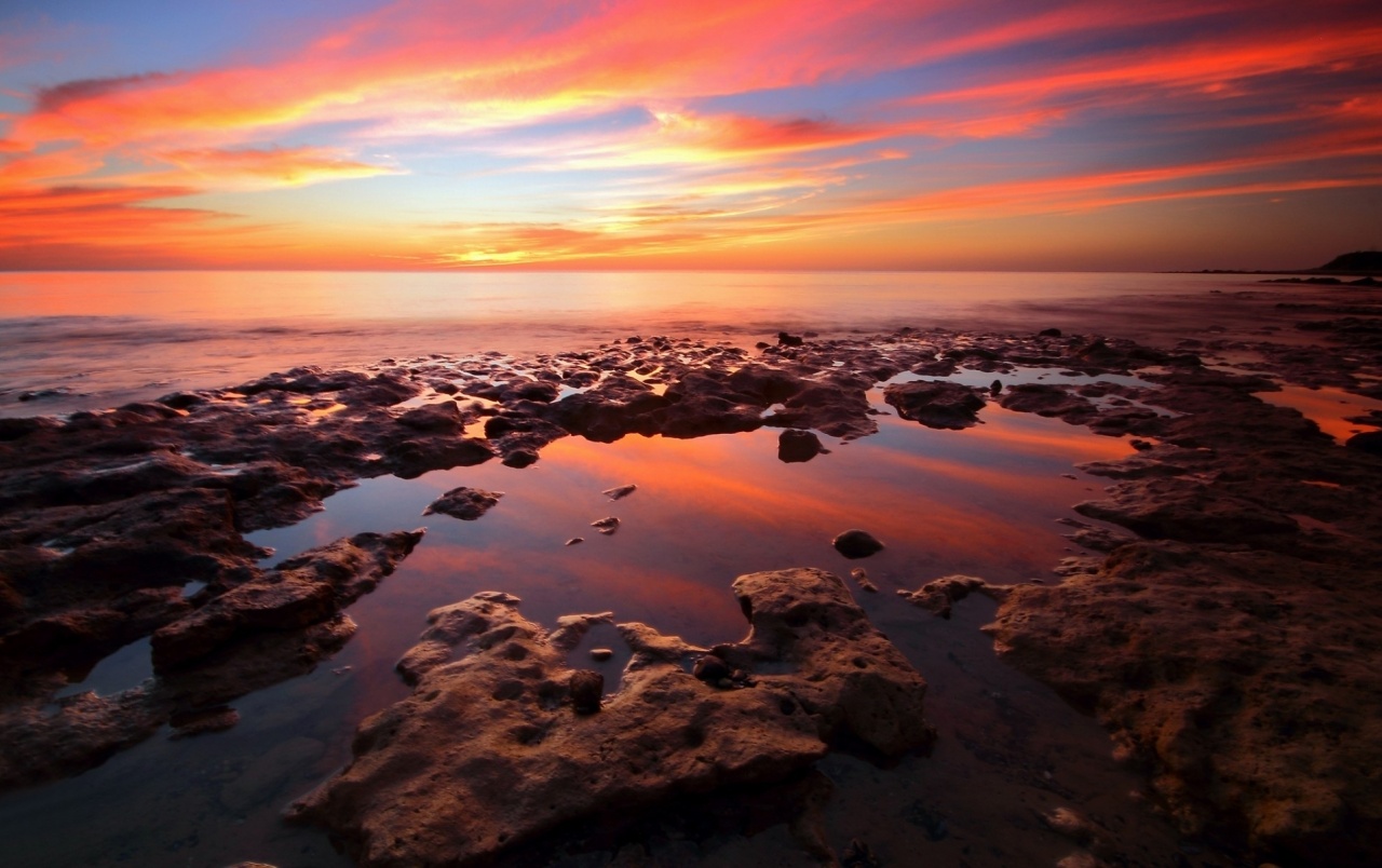 free wallpaper backgrounds,horizon,body of water,sky,afterglow,sea