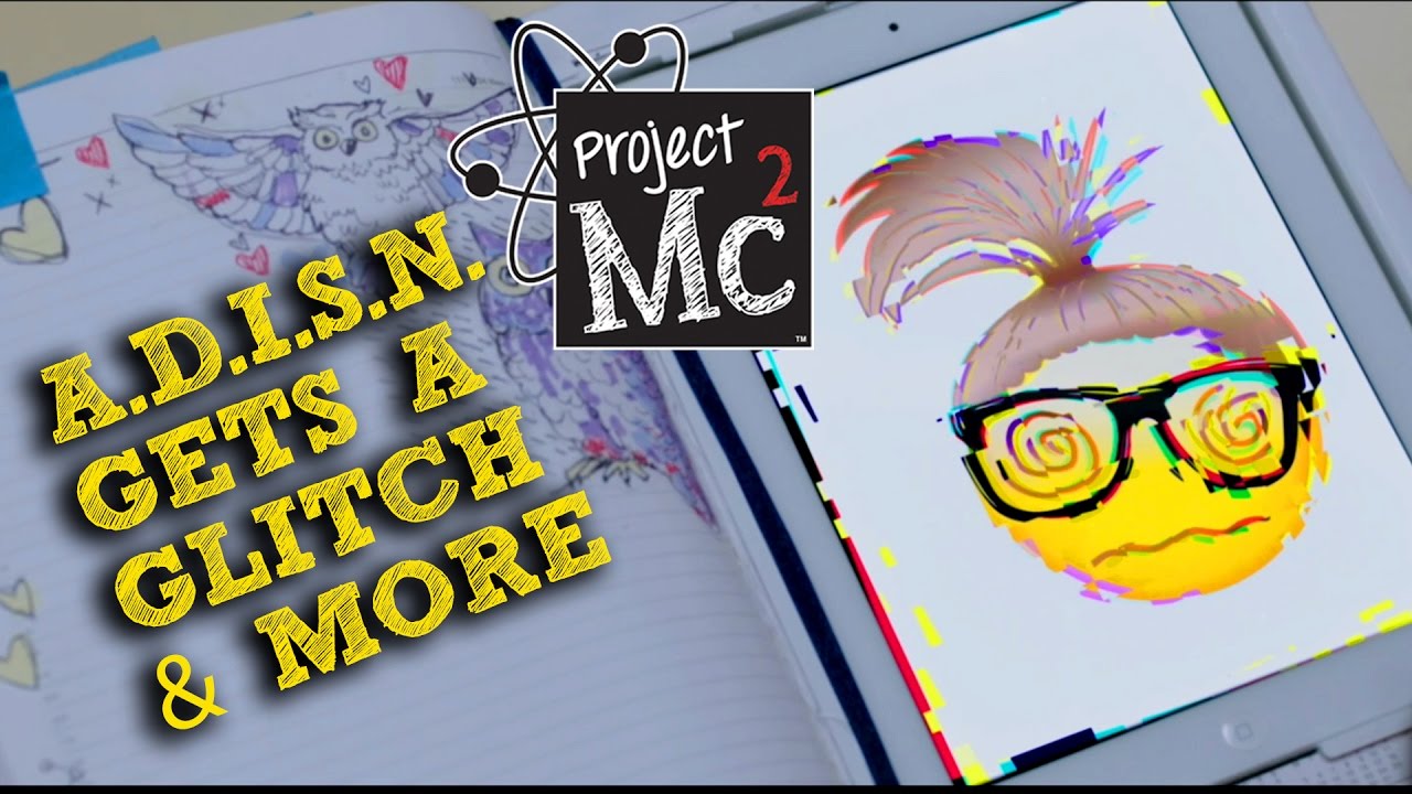 project mc2 wallpaper,cartoon,font,graphic design,glasses,advertising