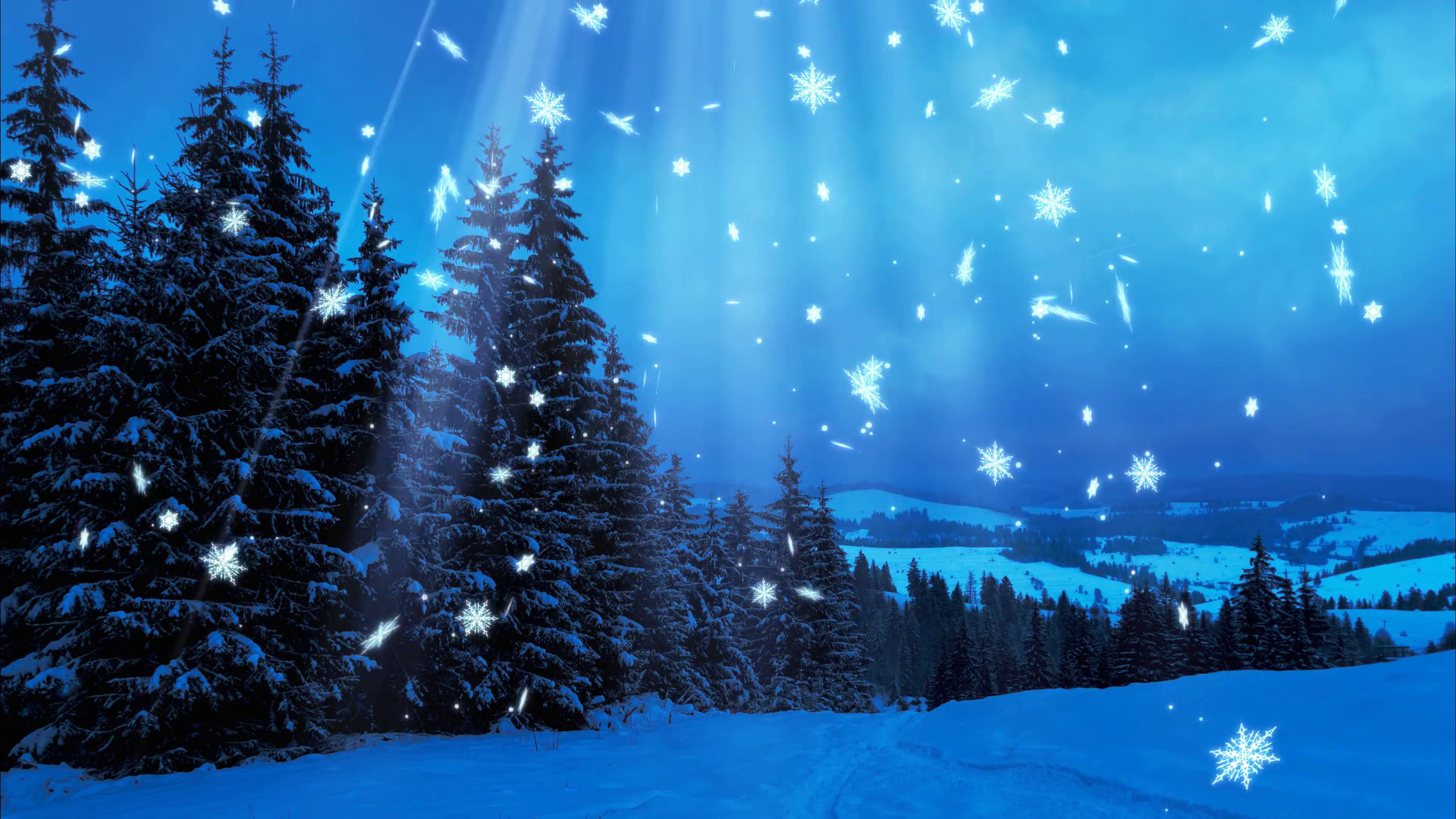 año nuevo fondo de pantalla 3d,invierno,nieve,árbol,azul,naturaleza