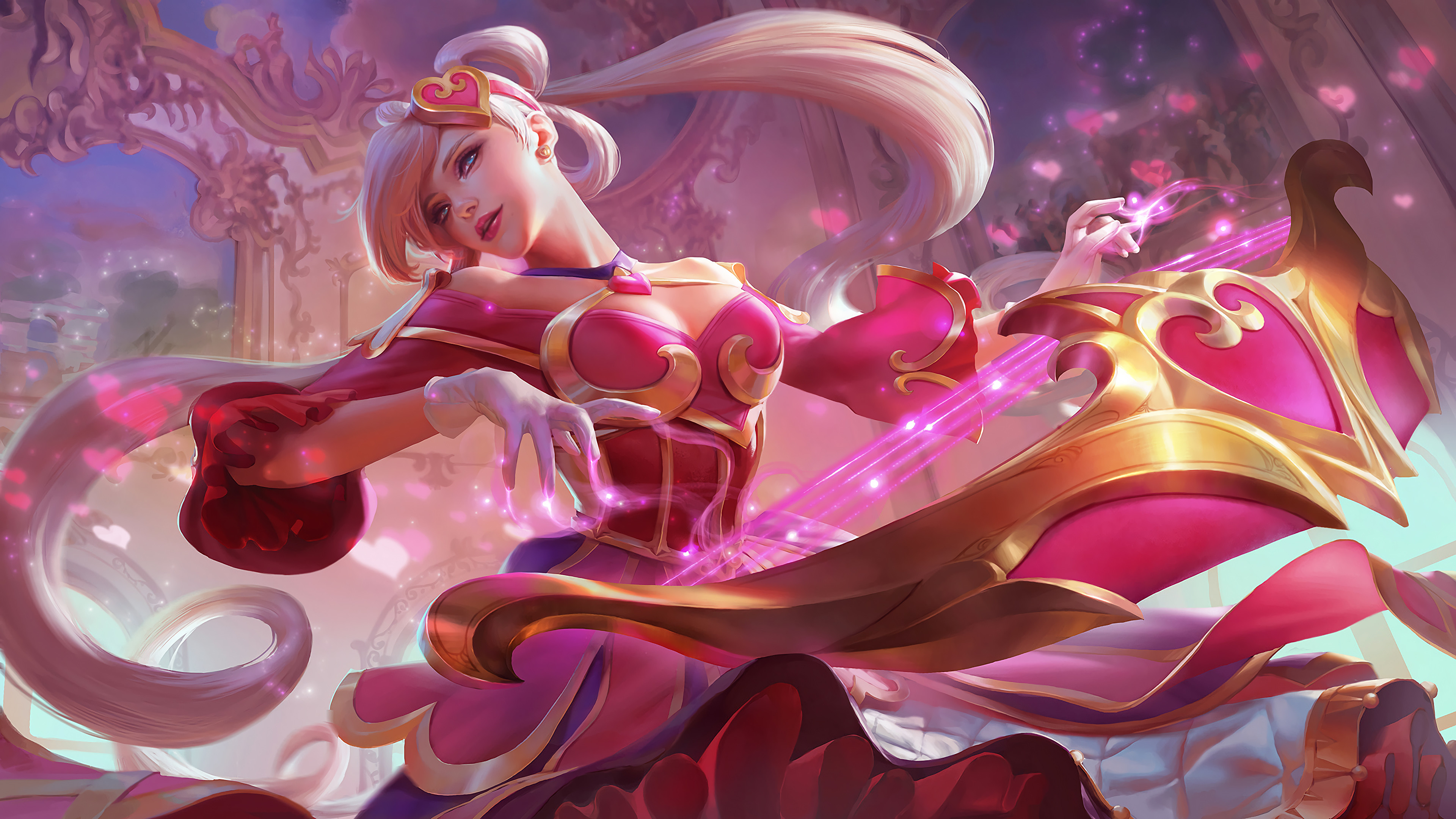 i love you sona wallpaper,cg artwork,pink,fictional character,illustration,long hair