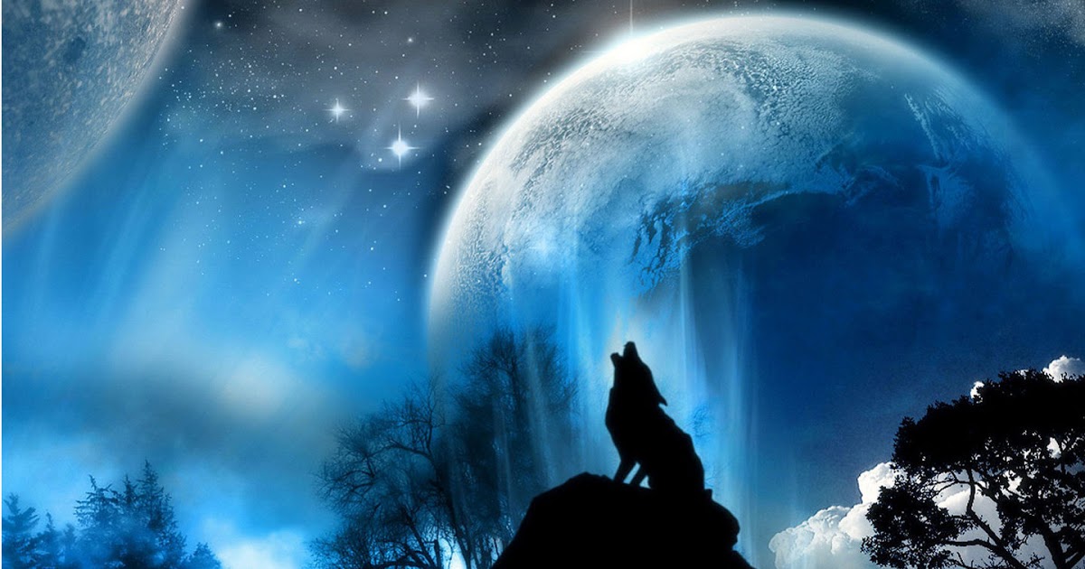 carta da parati lupo,cielo,oggetto astronomico,leggero,atmosfera,universo